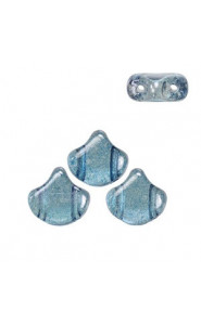 Ginko Leaf Beads 7.5x7.5mm Luster transparent blue